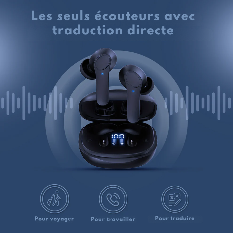 SmartBuds™ – Écouteurs IA avec traducteur intégré – Offre 1 + 1 Gratuit